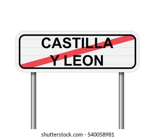 Exit of Castilla y Leon, Spain road sign vector