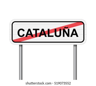 Exit of Cataluna, Spain road sign vector