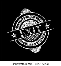 Exit with chalkboard texture