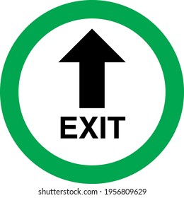 Exit circle green and white sign board