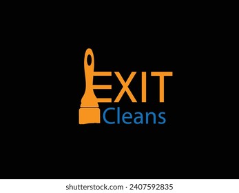 Exit clean logo vector design, Suitable for business, cleaning, housekeeping, laundry, and technology.
