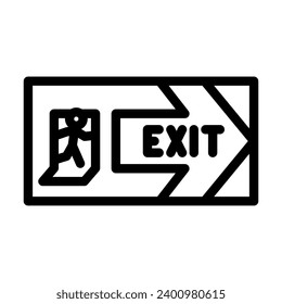 exit close line icon vector. exit close sign. isolated contour symbol black illustration
