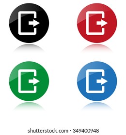 exit - color vector icon