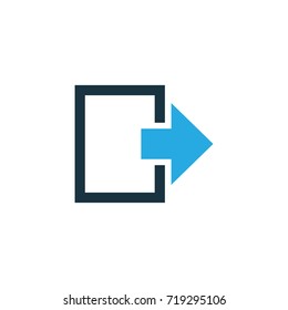Exit Colorful Icon Symbol. Premium Quality Isolated Log Out Element In Trendy Style.