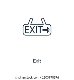 Exit concept line icon. Linear Exit concept outline symbol design. This simple element illustration can be used for web and mobile UI/UX.
