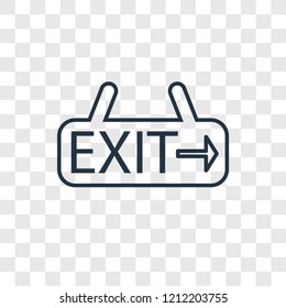 Exit concept vector linear icon isolated on transparent background, Exit concept transparency concept in outline style