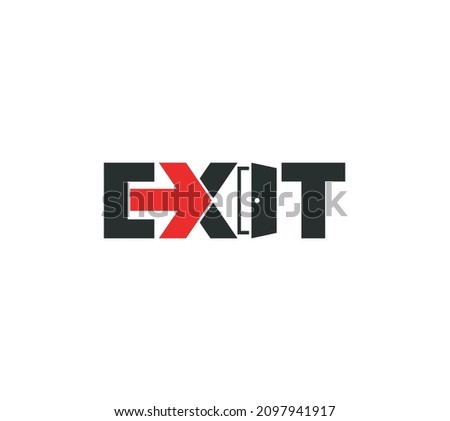 Exit creative, modern, logo type, wordmark, exit Vector Sign and text logo.