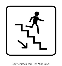 exit direction evacuation ladder sign 