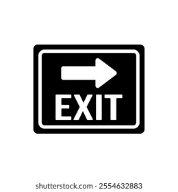 exit direction icon with arrow symbol, modern vector isolated on white background.