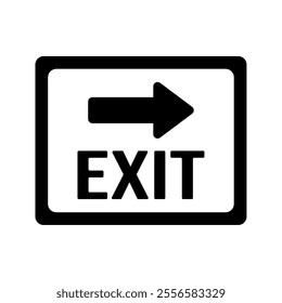 exit direction icon with arrow symbol, modern vector isolated on white background.	