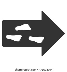 Exit Direction icon. Vector style is flat iconic symbol with rounded angles, gray color, white background.