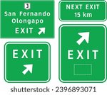 Exit direction signs. Road signs in the Philippines
