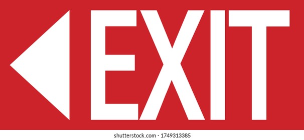 Exit directions, Exit icon, Exit door sign, text information