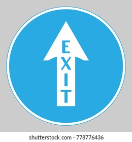 Exit directly sign. Emergency exit sign, warning icon. Escape sign. 