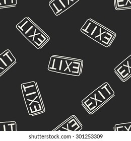 exit doodle seamless pattern background