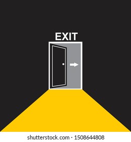 Exit door arrow vector illustration