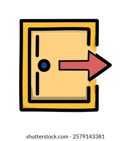 Exit door color icon vector art