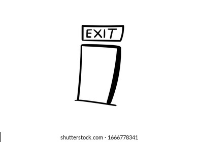 dibujo de la mano vectorial del icono de la puerta de salida 