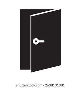 Exit door editable stroke outline icon isolated on white background flat vector illustration.