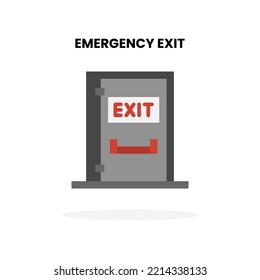 Exit Door Emergency flat icon. Vector illustration on white background. svg
