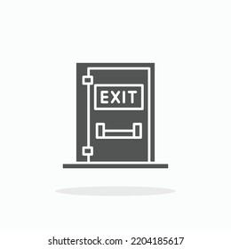 Exit Door Emergency glyph icon. Can be used for digital product, presentation, print design and more.