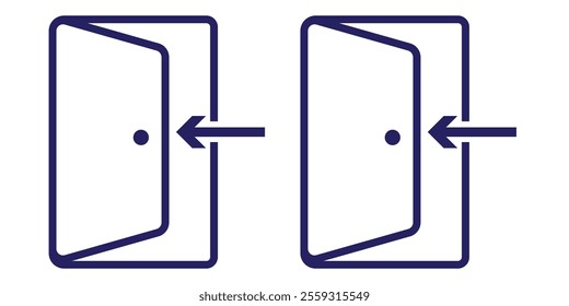 exit, door, entrance, icon, arrow, enter, outline, escape, room, vector, business, icons, isolated, office, art, house, illustration, computer, home, building, interior, black, architecture, button, 