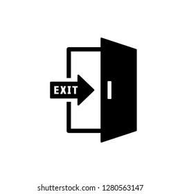 Exit door icon. Editable vector stroke 500x500 Pixel.