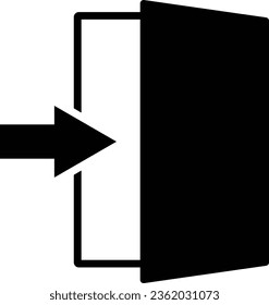 Exit door icon . Exit entry in arrow icon . Emergency exit icon vector
