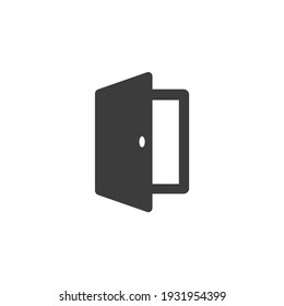 Exit Door Icon Isolated on Black and White Vector Graphic
