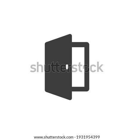 Exit Door Icon Isolated on Black and White Vector Graphic