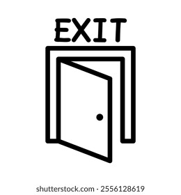 Exit door icon line style. vector illustration graphic