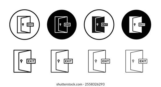 exit door icon logo sign set vector outline