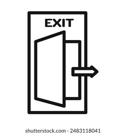 exit door icon mark in filled style