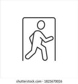Exit door icon on white background
