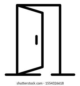 Exit door icon. Outline exit door vector icon for web design isolated on white background