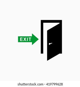 Exit door icon, pictograph vector.