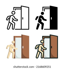 Exit Door Icon Set Collection