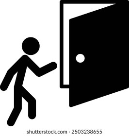 exit door icon sign, emergency door icon