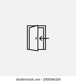 Exit door icon sign vector,Symbol, logo illustration for web and mobile