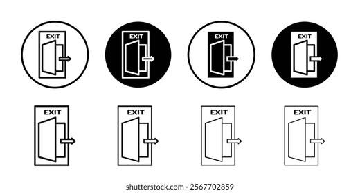 exit door icon Symbol mark in filled style