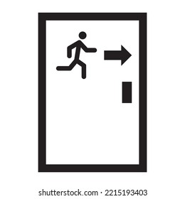Exit door icon vector design template in black color isolated sign on white background