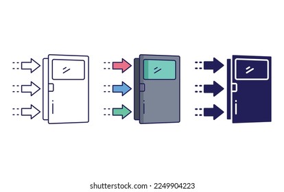 Exit door icon vector illustration