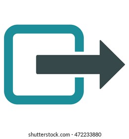 Exit Door icon. Vector style is bicolor flat iconic symbol with rounded angles, soft blue colors, white background.