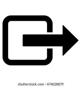 Exit Door icon. Vector style is flat iconic symbol with rounded angles, black color, white background.