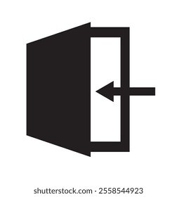 Exit door line icon, Emergency exit symbol, logo illustration. 