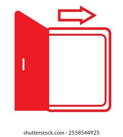 Exit door line icon, Emergency exit symbol, logo illustration. 