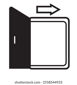 Exit door line icon, Emergency exit symbol, logo illustration. 