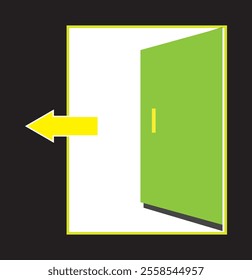 Exit door line icon, Emergency exit symbol, logo illustration. 