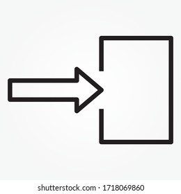 exit door line icon vector illustration