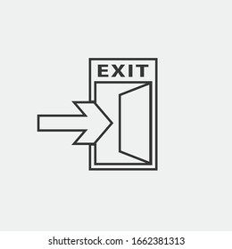 exit door line vector icon